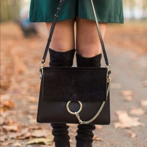 Chloe Faye Shoulder Bag, Black